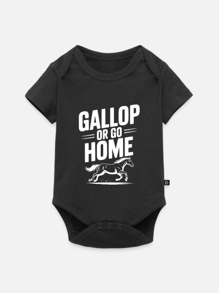 Galoppieren oder nach Hause gehen - Baby Premium Kurzarmbody - Schwarz