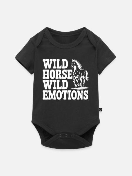Wildpferd, wilde Gefühle - Baby Premium Kurzarmbody - Schwarz