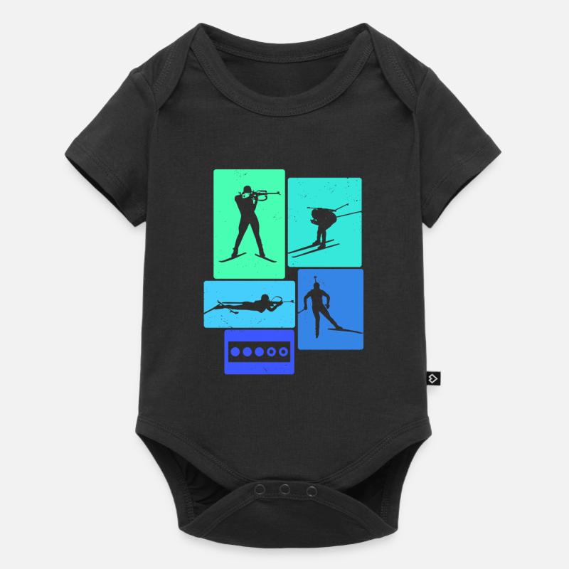 Biathlon Retro Biathlete - Body à manches courtes Premium Bébé - noir