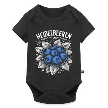 Blueberries Vintage Screen Print - Baby Premium short-sleeve bodysuit - black - Front