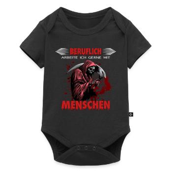 Professionally, I like to work with people - Baby Premium short-sleeve bodysuit - black - Front
