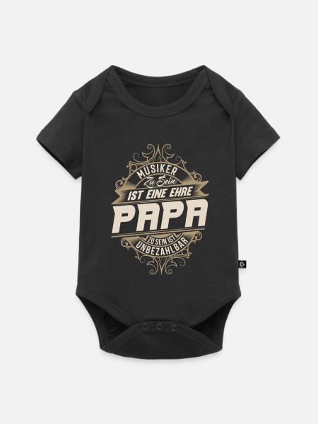 Musiker Papa - Baby Premium Kurzarmbody - Schwarz