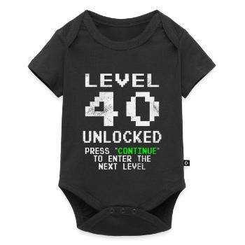 40 Geburtstag Level 40 Unlocked 40 Jahre Geschenk - Baby Premium Kurzarmbody - Schwarz - Vorne