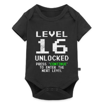 Level Unlocked Gamer Birthday 16 Years - Baby Premium short-sleeve bodysuit - black - Front