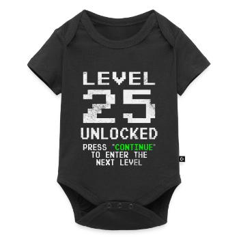 T-shirt déverrouillé niveau 25 Chemise du 25e anniversaire - Body à manches courtes Premium Bébé - noir - Devant