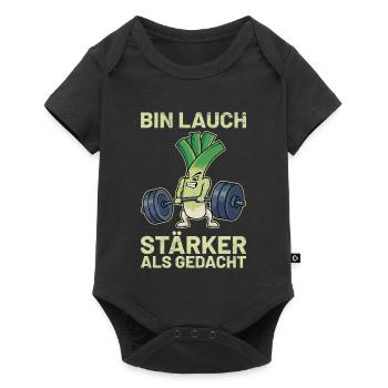 Haltérophile BIN LEEK PLUS FORT QUE PRÉVU Drôle - Body à manches courtes Premium Bébé - noir - Devant
