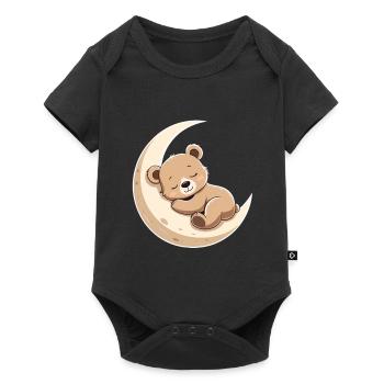 Ours câlin de lune dans un rêve - Body à manches courtes Premium Bébé - noir - Devant