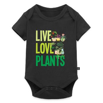 Live Love Plants Plant Lovers - Baby Premium short-sleeve bodysuit - black - Front