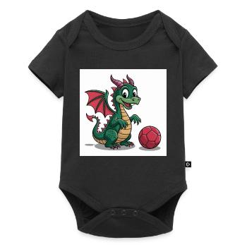 Grüner Drachenball Freund - Baby Premium Kurzarmbody - Schwarz - Vorne