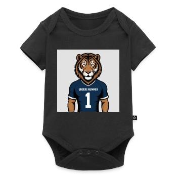 Imprimé du maillot mascotte du Tigre - Body à manches courtes Premium Bébé - noir - Devant