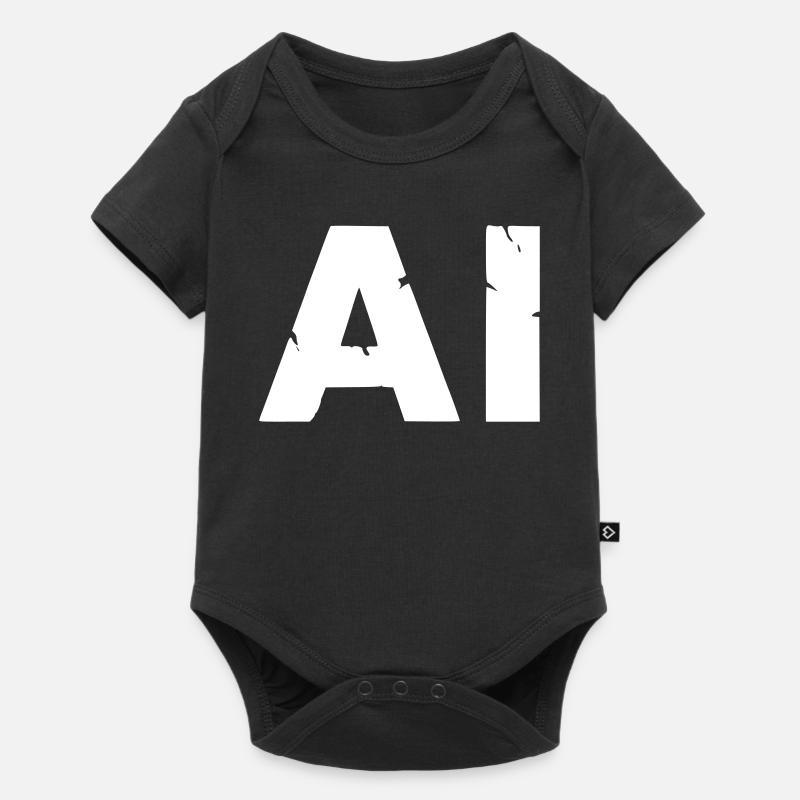 AI Artificial Intelligence Text Grunge Vektor - Baby Premium Kurzarmbody - Schwarz