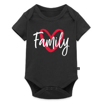 Cœur de famille - Body à manches courtes Premium Bébé - noir - Devant