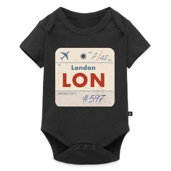 Tag de compagnie aérienne vintage LON de Londres - Body à manches courtes Premium Bébé - noir - Devant