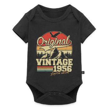Original 1956 Vintage Vintage Birthday Retro - Baby Premium short-sleeve bodysuit - black - Front