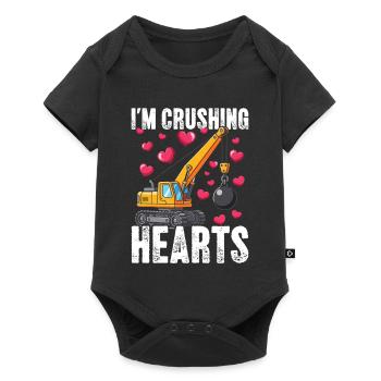 Crushing Hearts Crane - Baby Premium short-sleeve bodysuit - black - Front