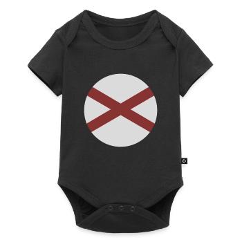 Alabama round flag - Baby Premium short-sleeve bodysuit - black - Front