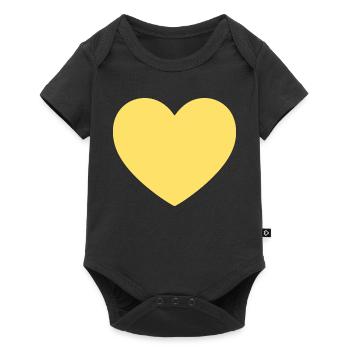 yellow heart yellow gift Valentine's Day - Baby Premium short-sleeve bodysuit - black - Front
