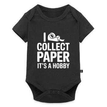 Je collectionne du papier, c’est un hobby - Body à manches courtes Premium Bébé - noir - Devant