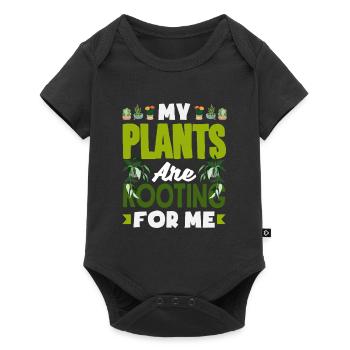 My Plants Are Rooting For Me Funny Word Game - Baby Premium short-sleeve bodysuit - black - Front