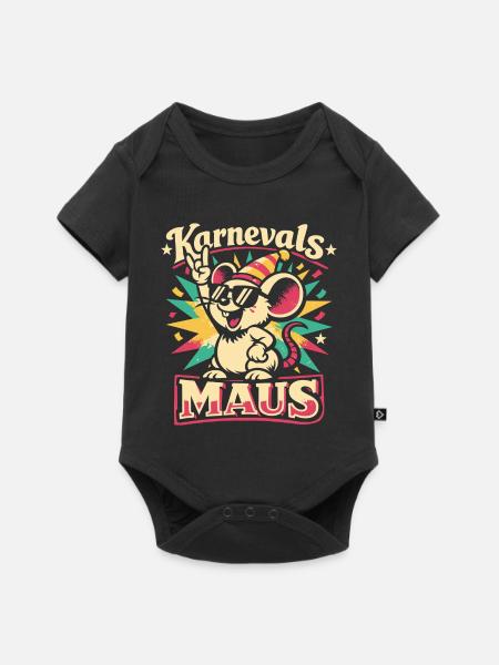 Karnevalsmaus Rock Musik Lustig Geschenk - Baby Premium Kurzarmbody - Schwarz