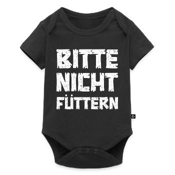 Bitte nicht füttern - Baby Premium Kurzarmbody - Schwarz - Vorne