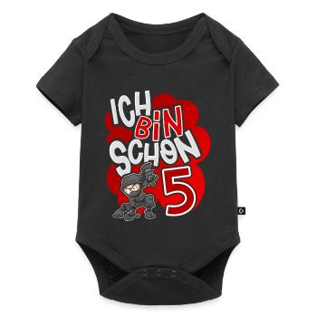 Ninja 5th Birthday - Baby Premium short-sleeve bodysuit - black - Front