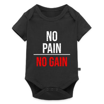 Fight Forge: No Pain No Gain Fitness Motivation - Baby Premium Kurzarmbody - Schwarz - Vorne