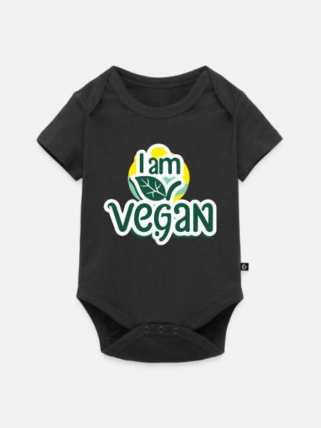 Ich bin Veganer. - Baby Premium Kurzarmbody - Schwarz