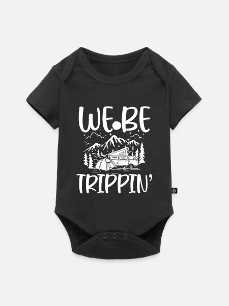 We Be Trippin: Camper Mountains - Baby Premium Kurzarmbody - Schwarz