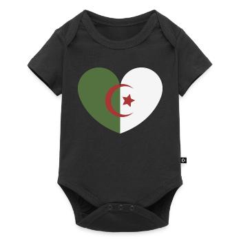 Drapeau du cœur de l’Algérie - Body à manches courtes Premium Bébé - noir - Devant