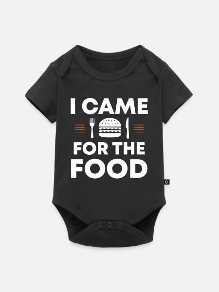 Ich kam wegen des Essens | Came for the food - Baby Premium Kurzarmbody - Schwarz