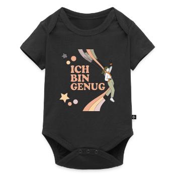 Ich bin Genug – Pastell Regenbogen Held - Baby Premium Kurzarmbody - Schwarz - Vorne