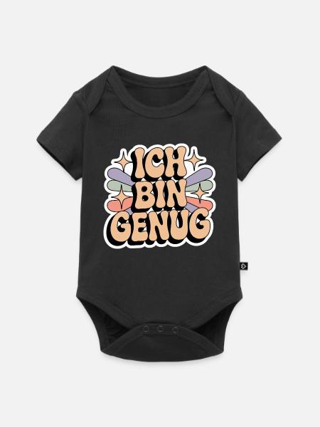 Ich bin genug – Retro Statement - Baby Premium Kurzarmbody - Schwarz