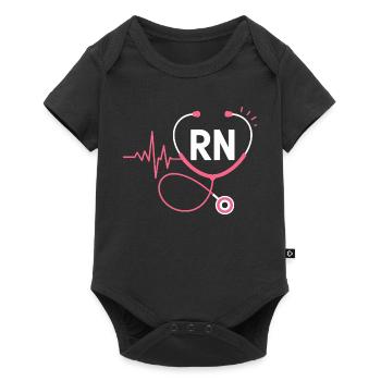 Stéthoscope à battement cardiaque RN - Body à manches courtes Premium Bébé - noir - Devant