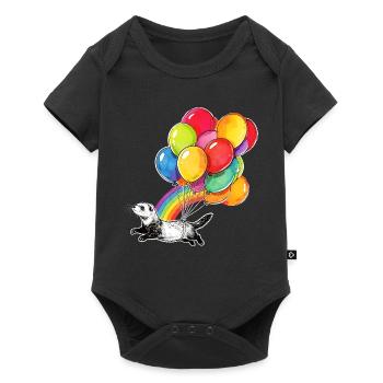 Ferret Balloons and Rainbow - Baby Premium short-sleeve bodysuit - black - Front