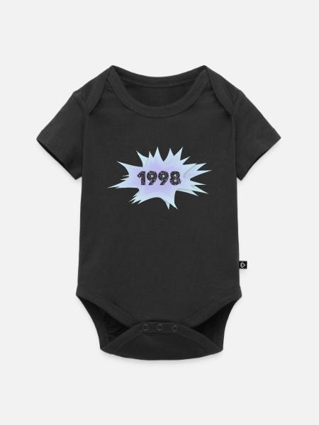 1998 - Baby Premium Kurzarmbody - Schwarz
