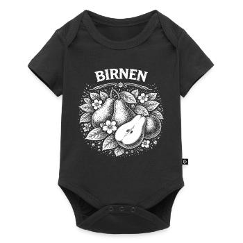 Pear Wreath Vintage Fruit Illustration - Baby Premium short-sleeve bodysuit - black - Front
