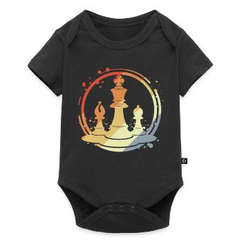 Chess pieces in retro style - Baby Premium short-sleeve bodysuit - black - Front