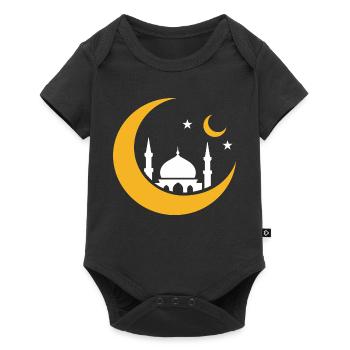 Islam Crescent Moon Mosque Silhouette - Baby Premium short-sleeve bodysuit - black - Front