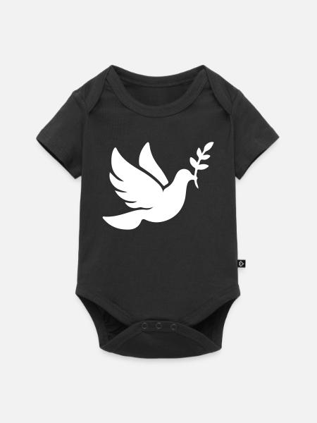 Taube Frieden Glaube - Baby Premium Kurzarmbody - Schwarz