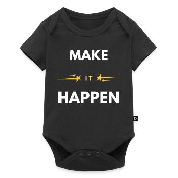 Faites que ça arrive : citation motivationnelle minimale - Body à manches courtes Premium Bébé - noir - Devant