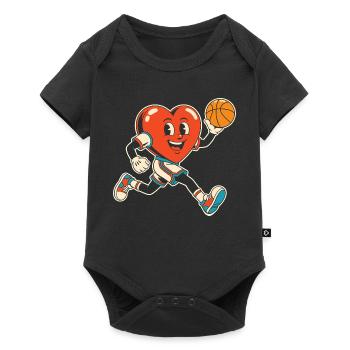 Basketball Heart Mascot Sprint - Baby Premium short-sleeve bodysuit - black - Front