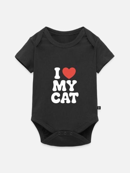 Ich liebe meine Katze - Baby Premium Kurzarmbody - Schwarz