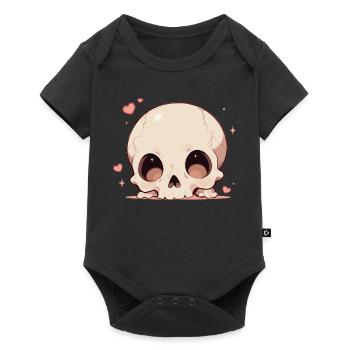 Cuddly Skull Heart Cartoon - Baby Premium short-sleeve bodysuit - black - Front
