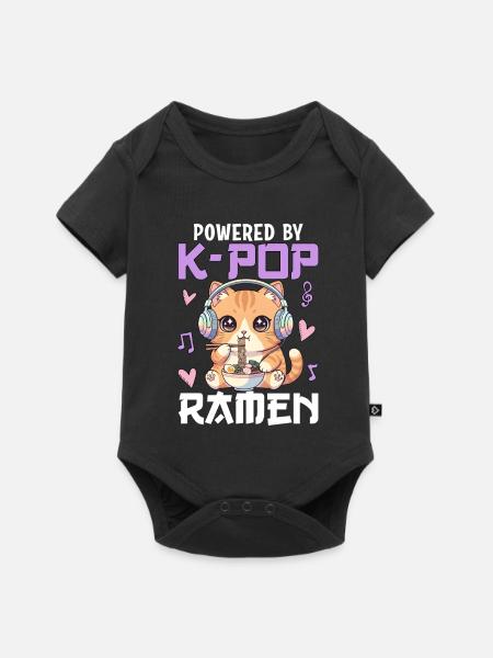 Powered By K-Pop Ramen - Baby Premium Kurzarmbody - Schwarz