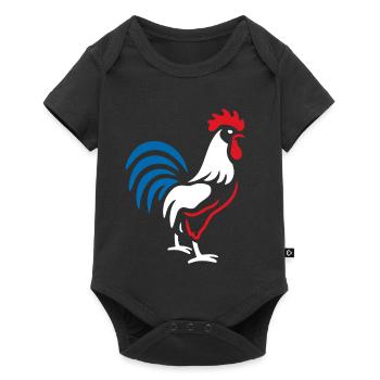 Vibrant blue red rooster - Baby Premium short-sleeve bodysuit - black - Front