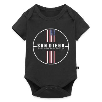 San Diego Coordinates - Baby Premium short-sleeve bodysuit - black - Front