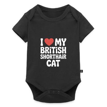 J’adore mon chat britannique à poil court - Body à manches courtes Premium Bébé - noir - Devant