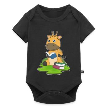 Giraffe Nerd Book - Baby Premium short-sleeve bodysuit - black - Front