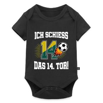 I Shoot 14th Goal Funny 14th Birthday Football - Baby Premium short-sleeve bodysuit - black - Front